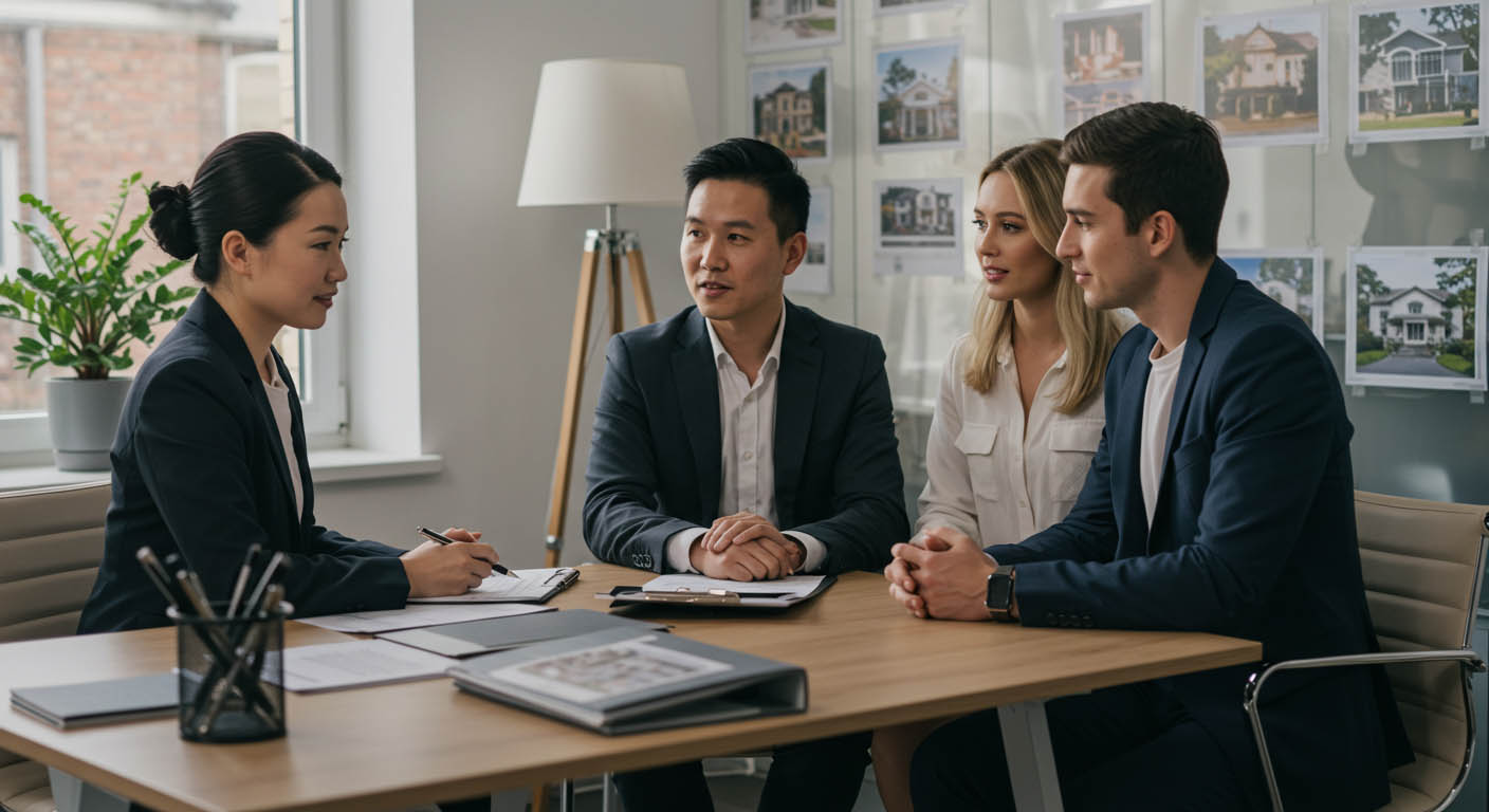 Consulting team working together